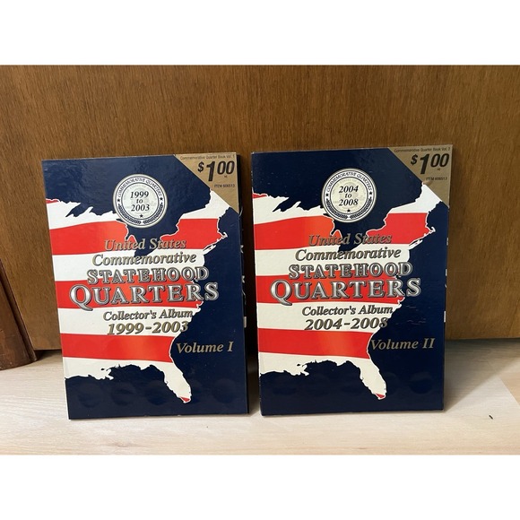 U.S. Commemorative Statehood Quarters Collector's Albums 1999-2003 & 2004-2008 8 - Picture 1 of 7